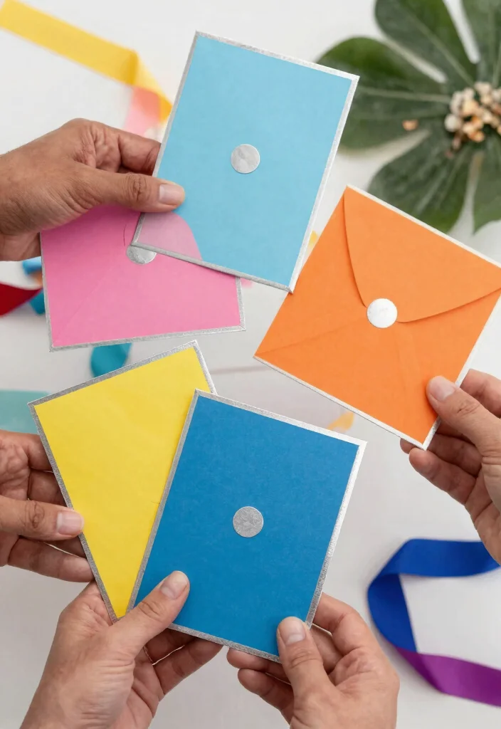 14 Silver Wedding Invitations That Don't Cost as Much as Custom - 7. Colorful Silver-Dipped Invitations 1