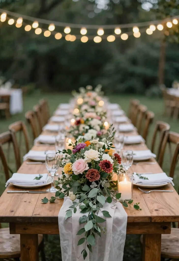 14 Wedding Flowers Decor Ideas Without Hiring a Florist - 2. Flower-Powered Table Runners 1