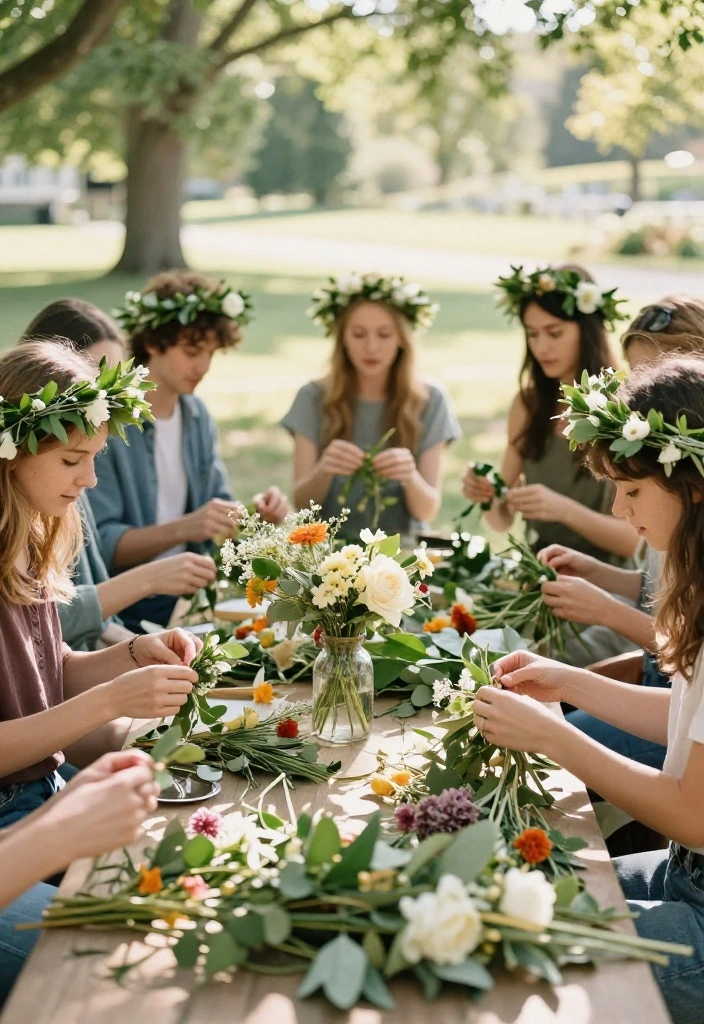 14 Wedding Flowers Decor Ideas Without Hiring a Florist - 4. Floral Crown Making 1