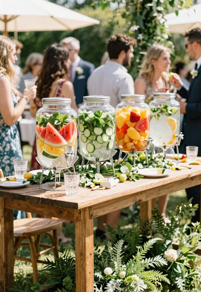 14 Wedding Fruit Table Ideas That Stay Fresh All Reception - 10. Fruit-infused Water Stations 1
