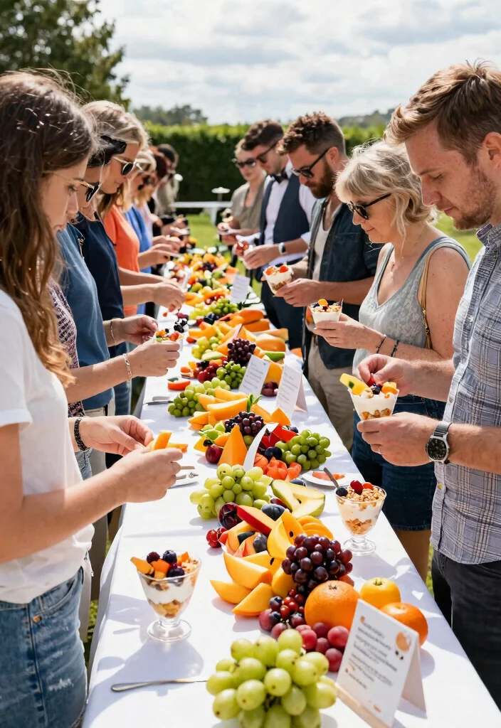 14 Wedding Fruit Table Ideas That Stay Fresh All Reception - 4. Interactive Fruit Stations 1