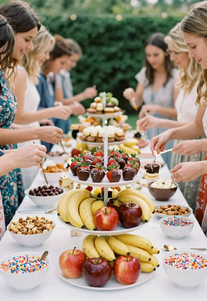 14 Wedding Fruit Table Ideas That Stay Fresh All Reception - 9. Dipped Fruits Station 1
