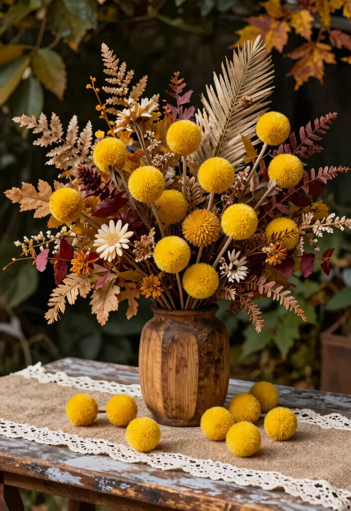 15 Autumnal Wedding Flowers That Don't Wilt Before the Ceremony - 9. Billy Balls (Craspedia) 1