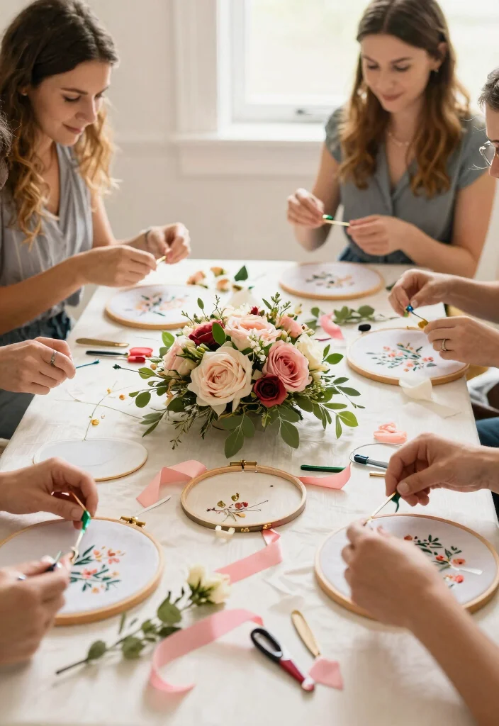 15 Cheap DIY Wedding Decorations That Look Like You Spent More - 3. Floral Hoop Centerpieces 1
