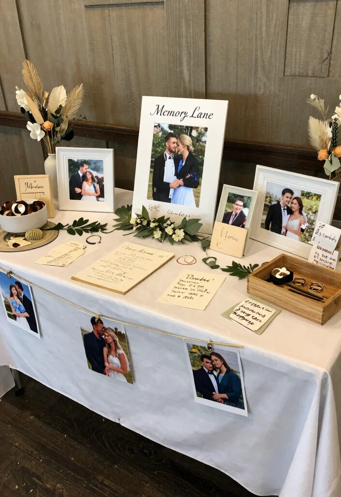 15 Gift Table Wedding Decoration Ideas Guests Can't Miss - 15. Memory Lane 1