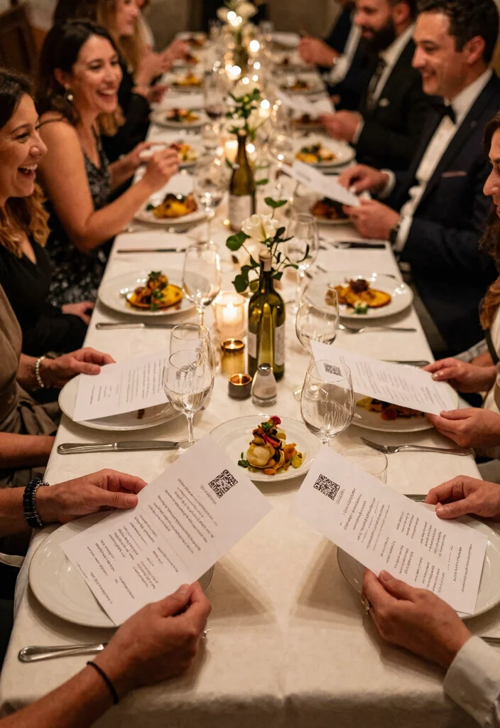 15 Wedding Guest Table Ideas That Get People to Actually Sit - 5. Interactive Menus 1