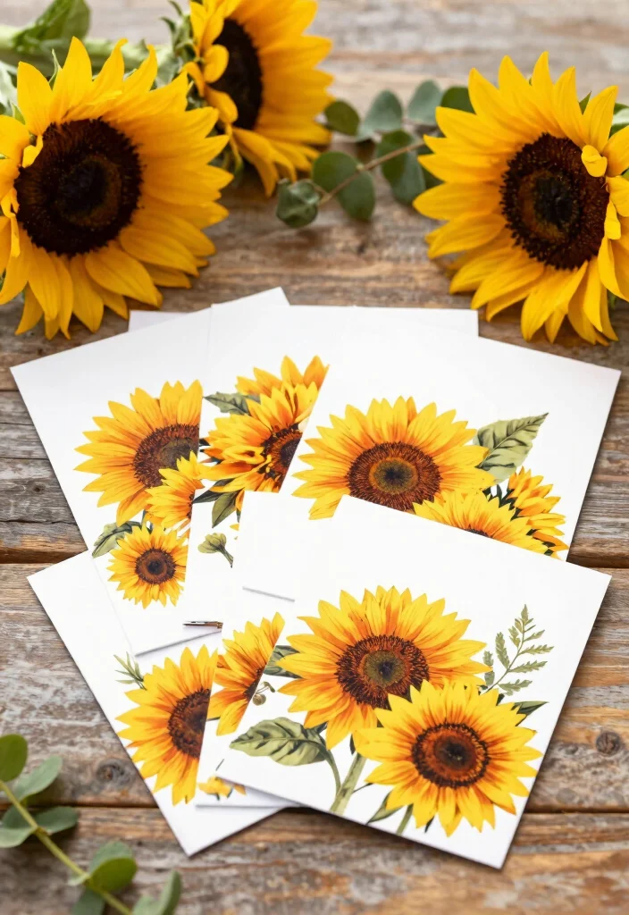 15 Wedding Invitations Flowers That Match Your Real Bouquet - 13. Sweet Sunflowers 1
