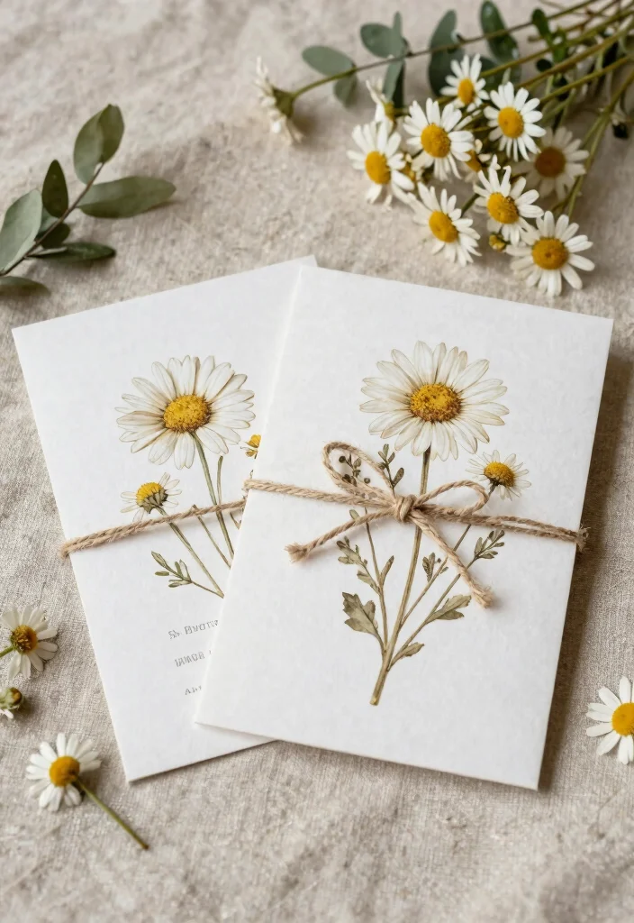 15 Wedding Invitations Flowers That Match Your Real Bouquet - 2. Rustic Daisies Delight 1