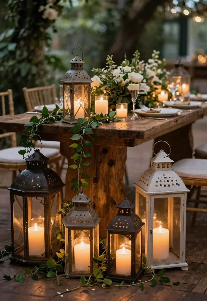 15 Whimsical Wedding Table Decor Ideas That Don't Look Childish - 3. Lanterns and Lush Greenery 1