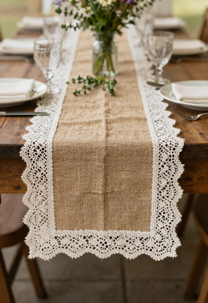 15 Whimsical Wedding Table Decor Ideas That Don't Look Childish - 9. Textured Table Runners 1